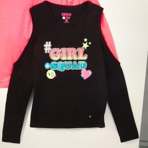 Open shoulder long sleeve shirts